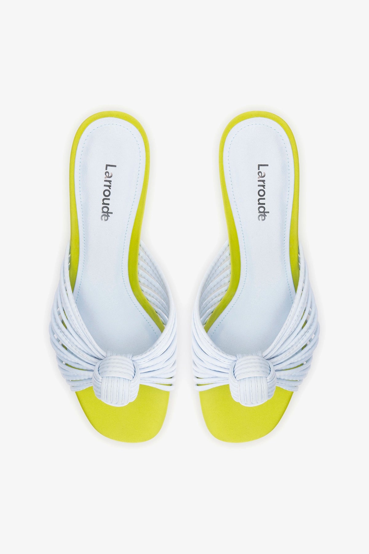 Valerie Mule Powder Blue and Green Satin
