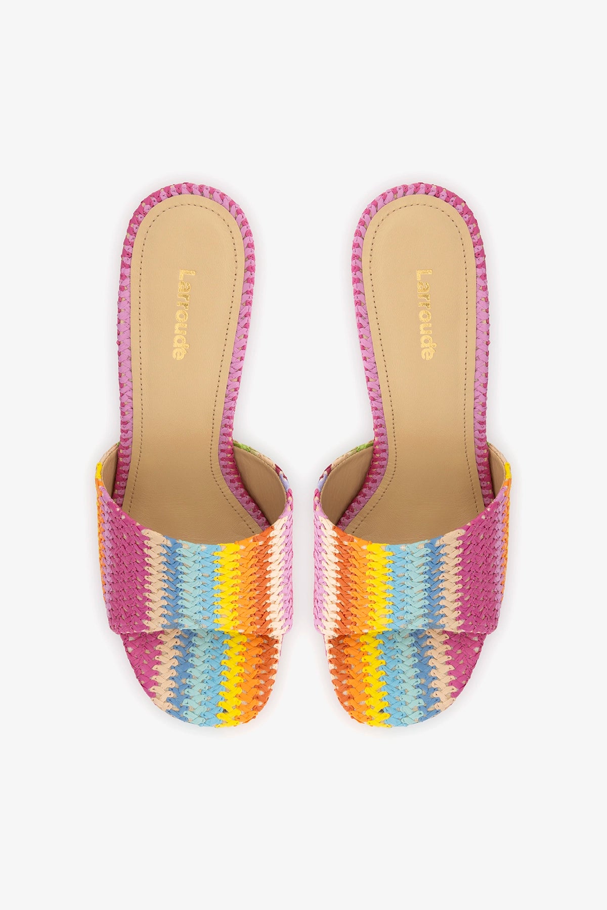 Dolly Mule Rainbow Raffia