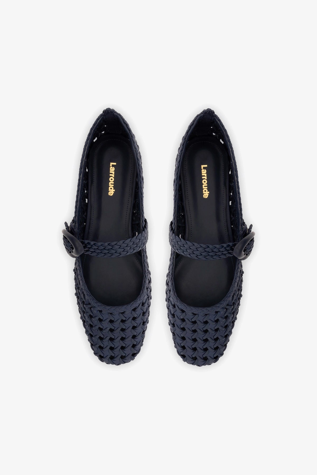 Verona New Macrame Ballet Flat In Navy Leather