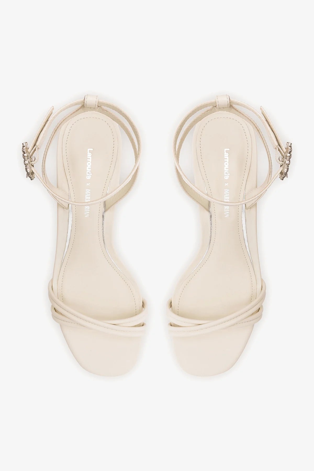 Larroudé x Markarian: Mini Annie Sandal Ivory Leather