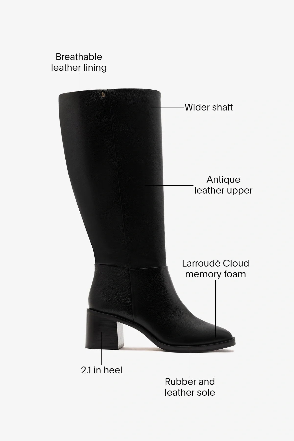 Ricky Wide Boot Black Leather
