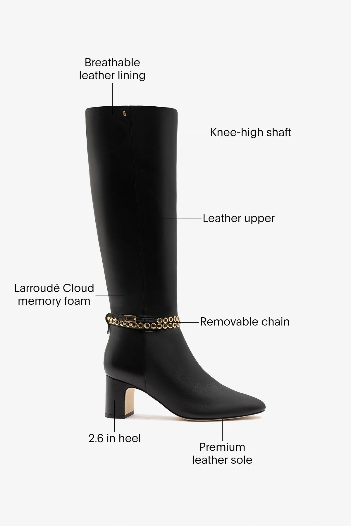 Milanina Hi Boot Black Leather