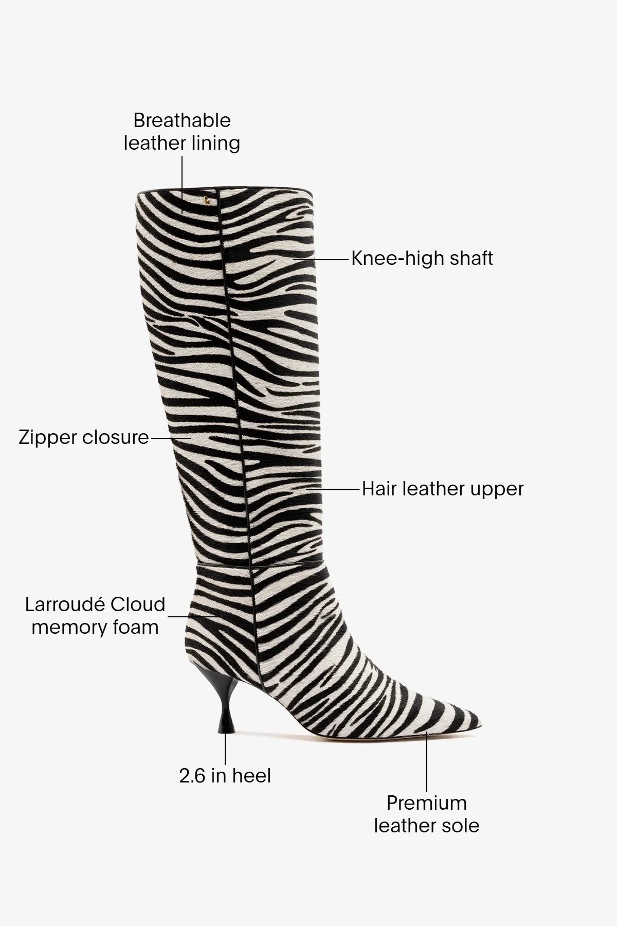 Georgia Boot Zebra Hair Leather