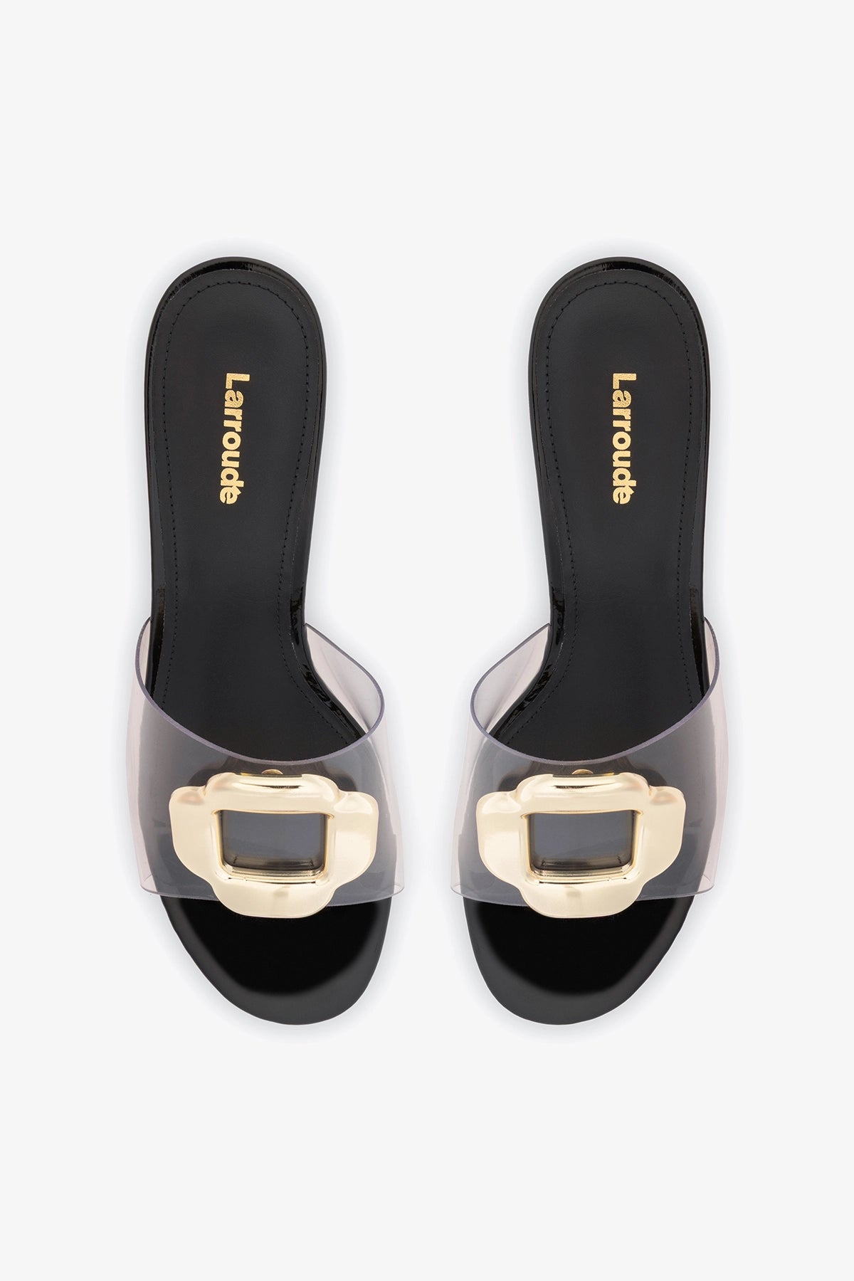 Margherita Clear Mule Black Patent Leather