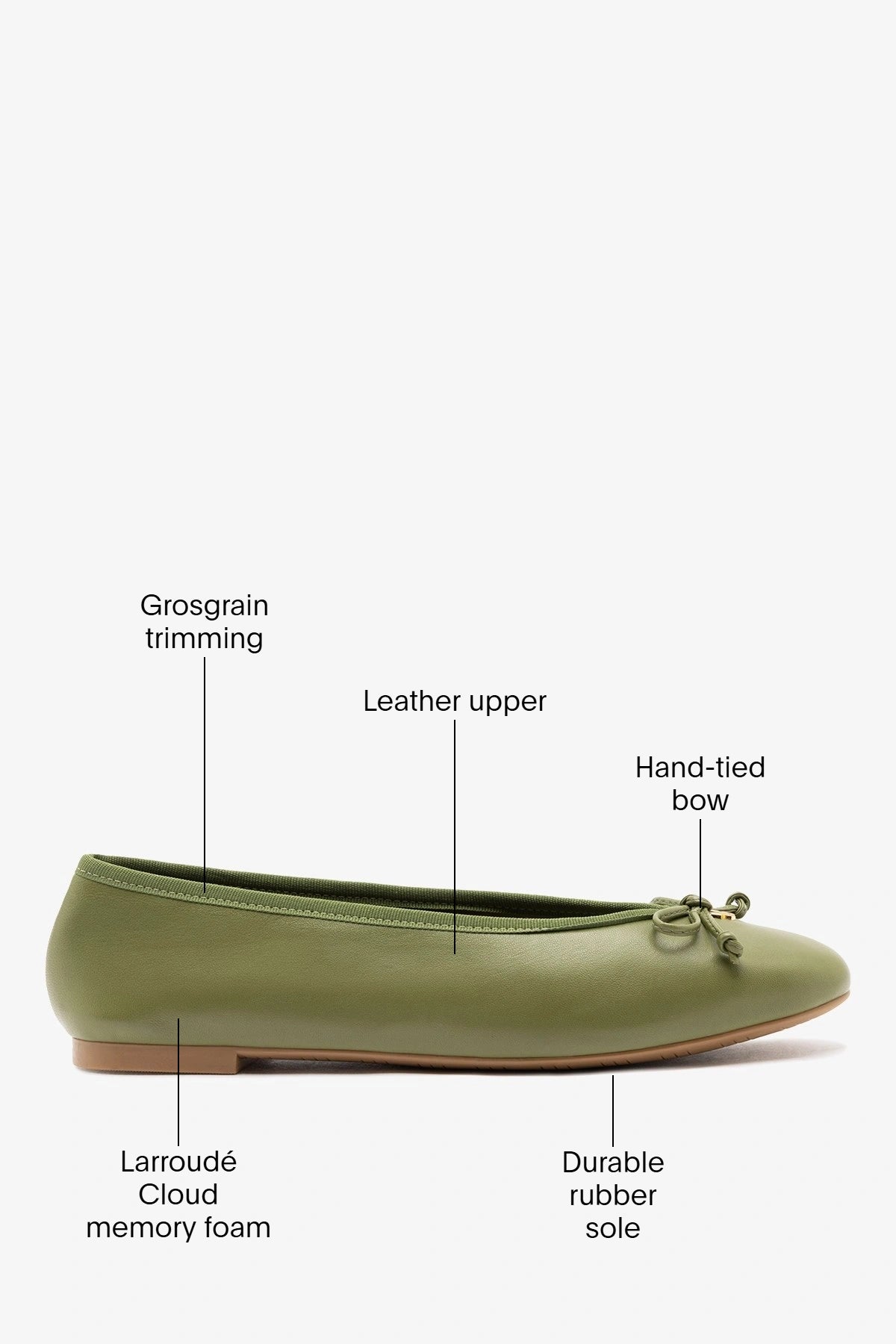 Pavlova Ballet Flat Seaweed Leather