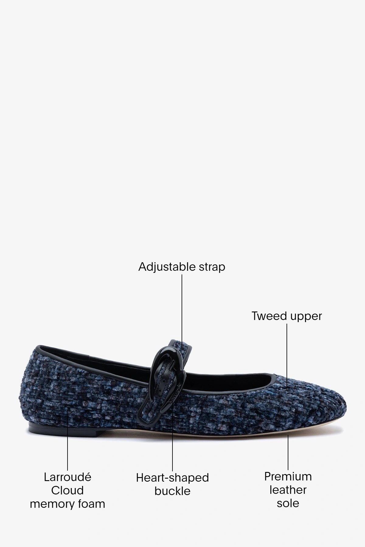 Verona Ballet Flat Midnight Blue Tweed