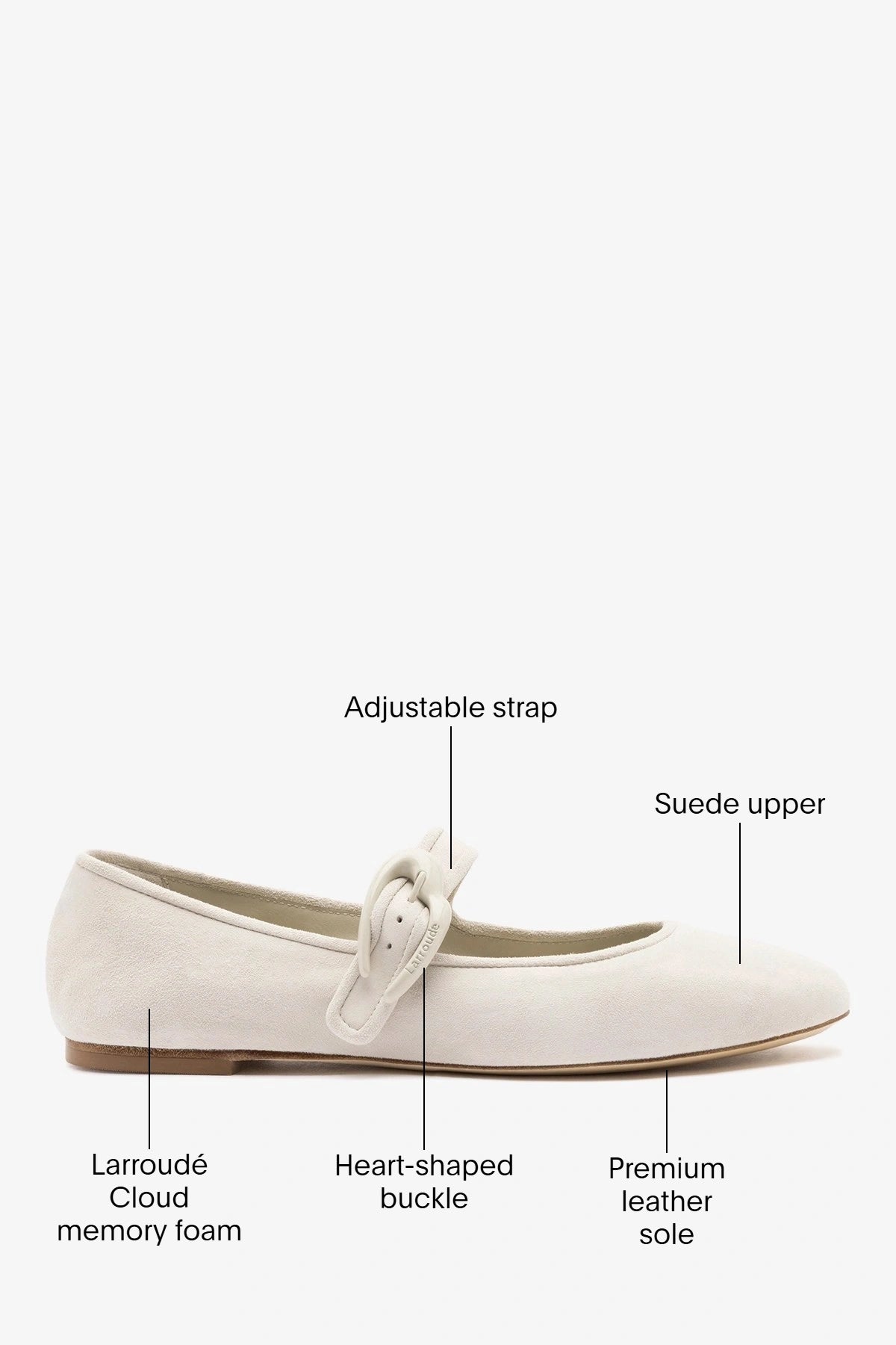 Verona Ballet Flat Mushroom Gray Suede