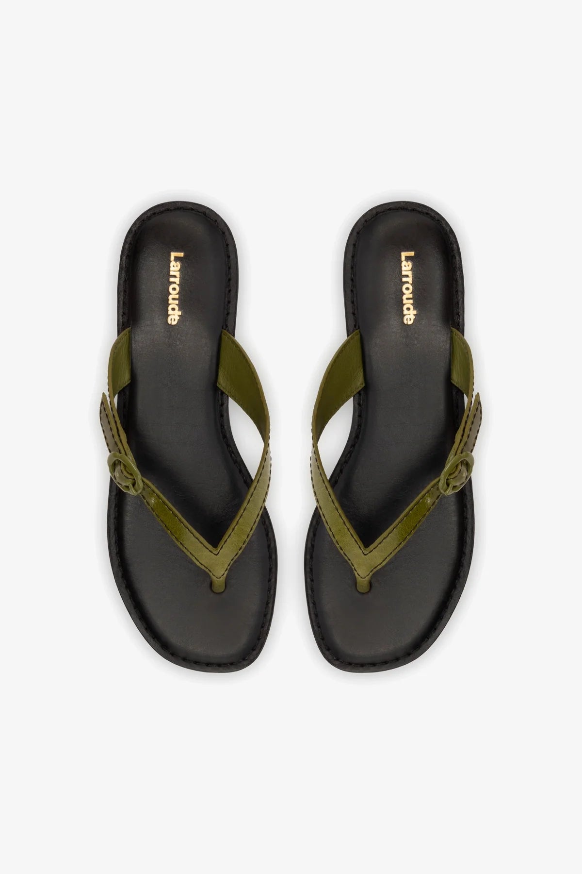Mary Kate Flat Sandal In Seaweed Leather