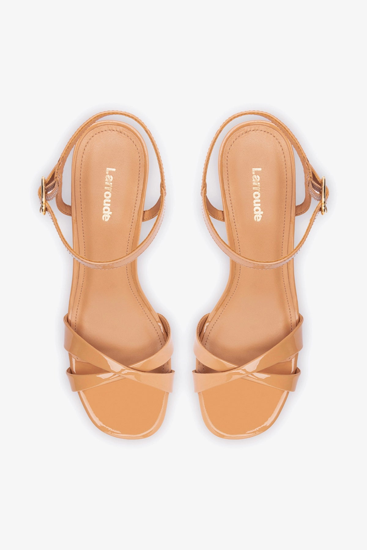 Bianca Low Sandal In Tan Patent Leather