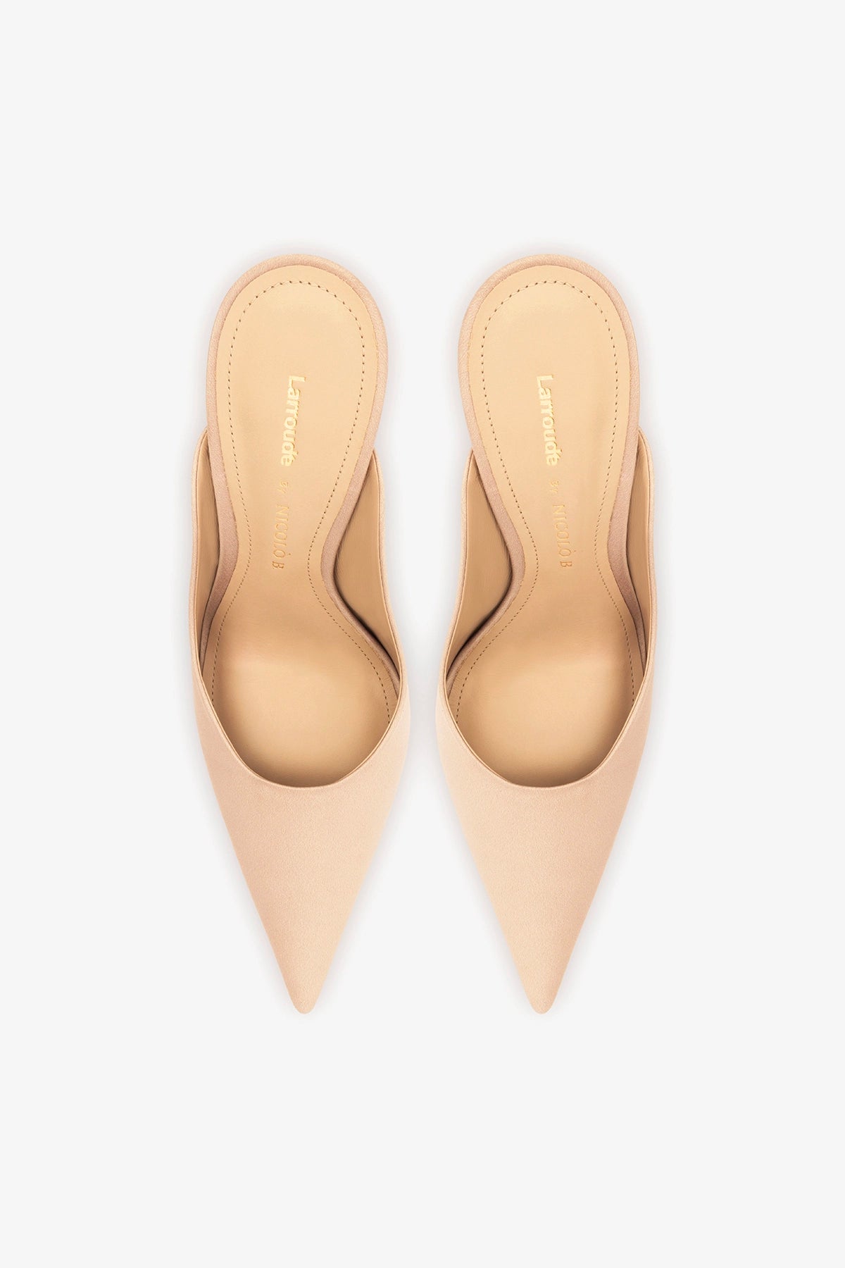 Larroudé x Nicolò B.: Inna Mule Sand Satin