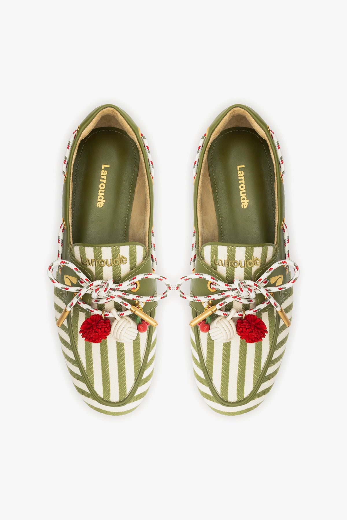 Cyprus Boat Shoe Seaweed Striped Canvas