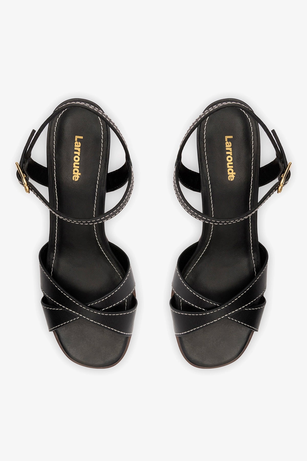 Roma Sandal In Vegetale Black Leather