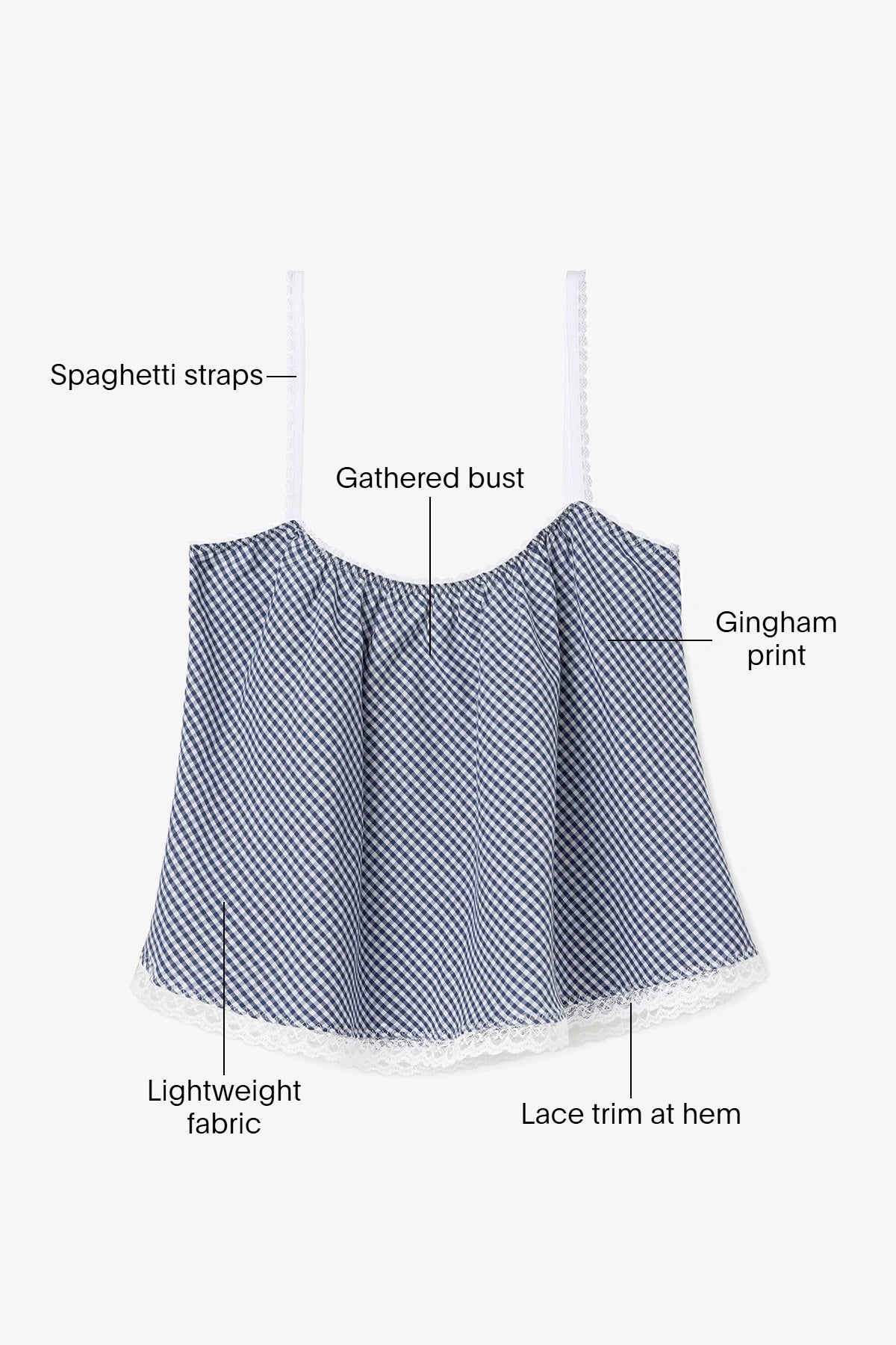 The Perfect Tank Top Navy Gingham Cotton