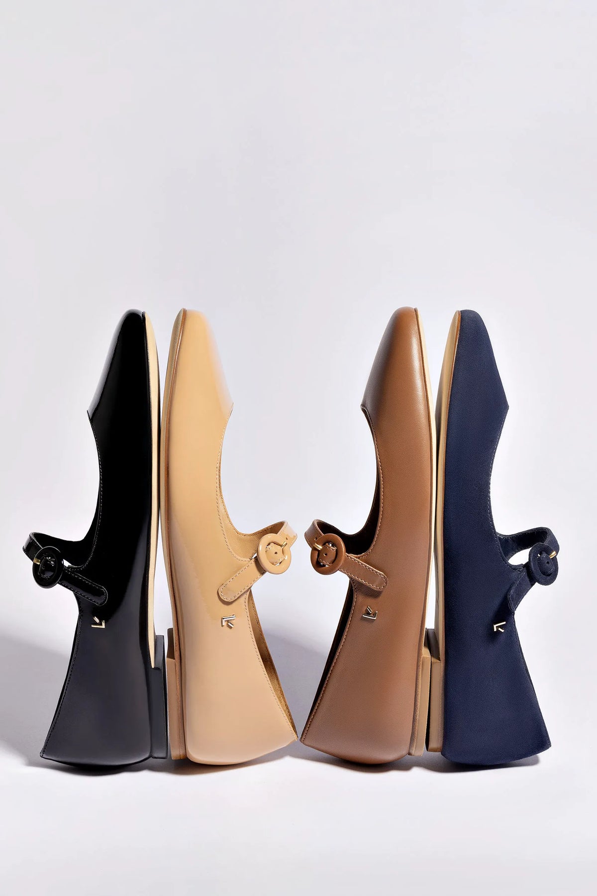Blair Ballet Flat In Tan Patent Leather