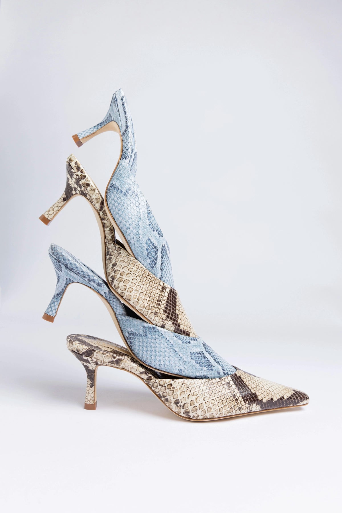 Carine Mule Neutral Snake Leather