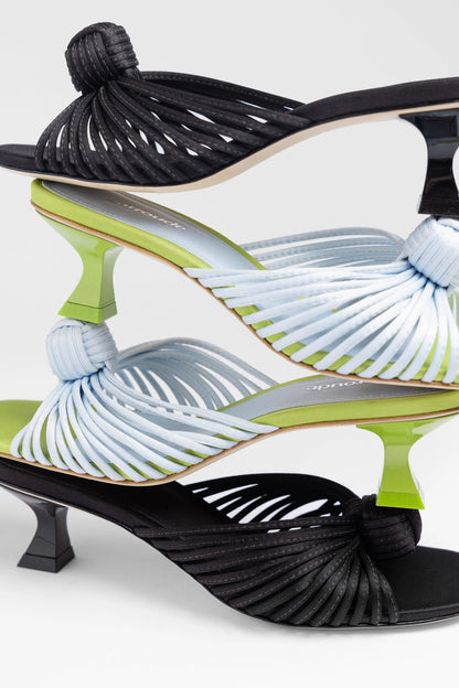 Valerie Mule Powder Blue and Green Satin