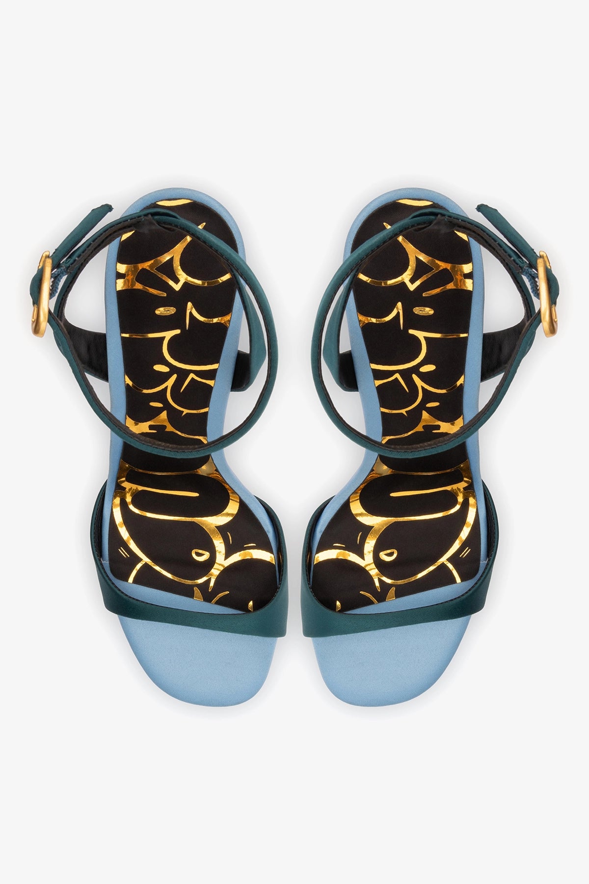 Freya Sandal Teal Satin