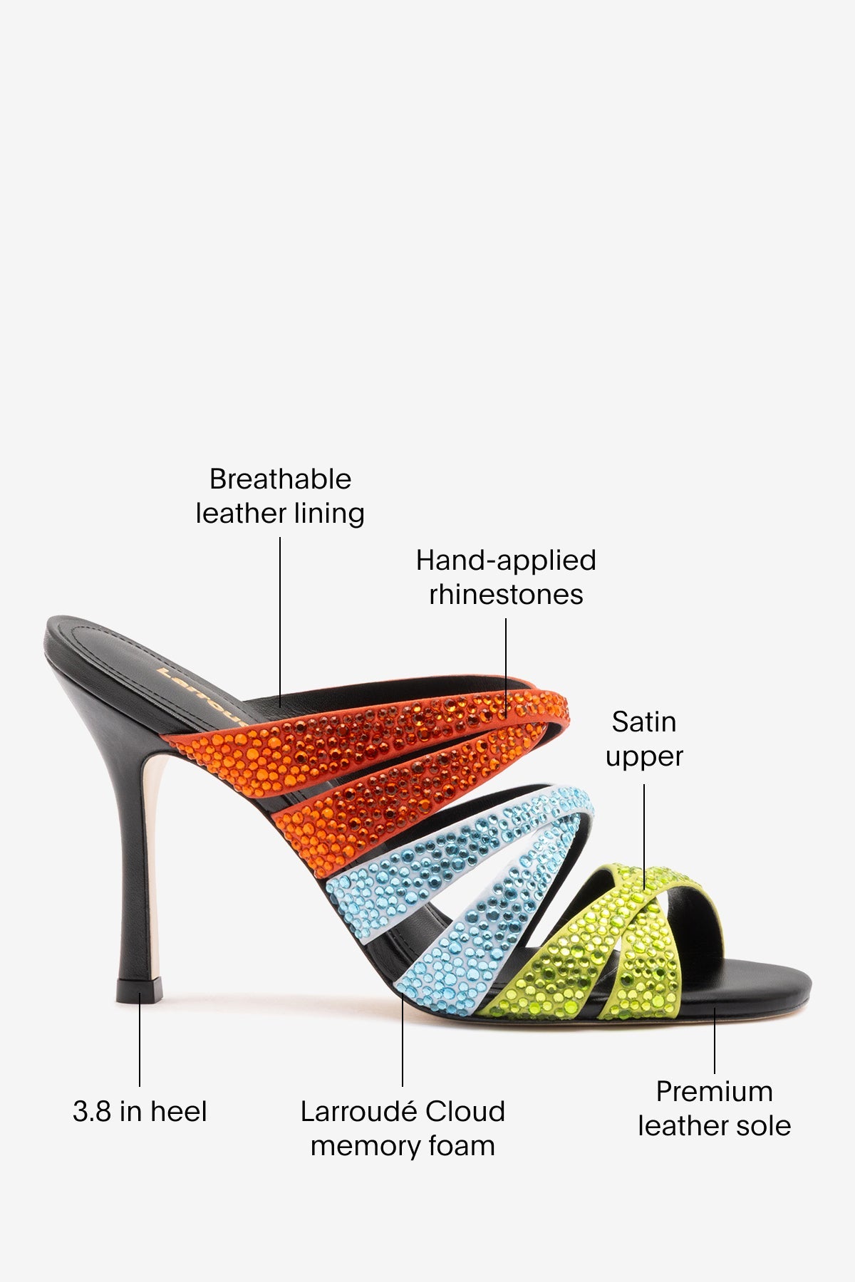 Sophia Crystal Mule Multicolor Satin
