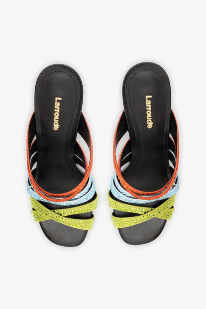 Sophia Crystal Mule Multicolor Satin