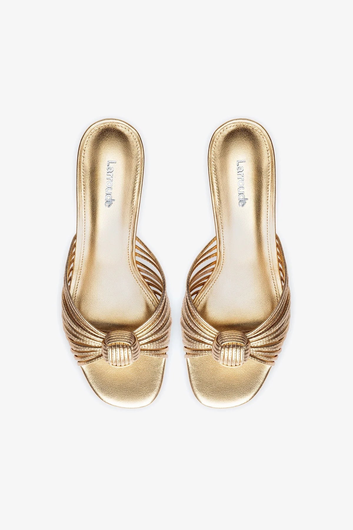 Valerie Mule In Gold Metallic Leather