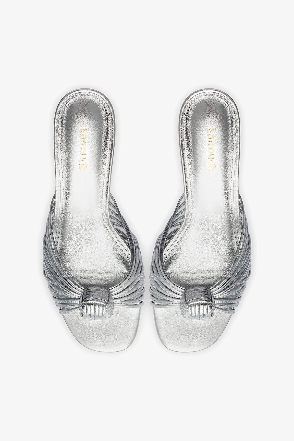 Valerie Mule In Silver Metallic Leather