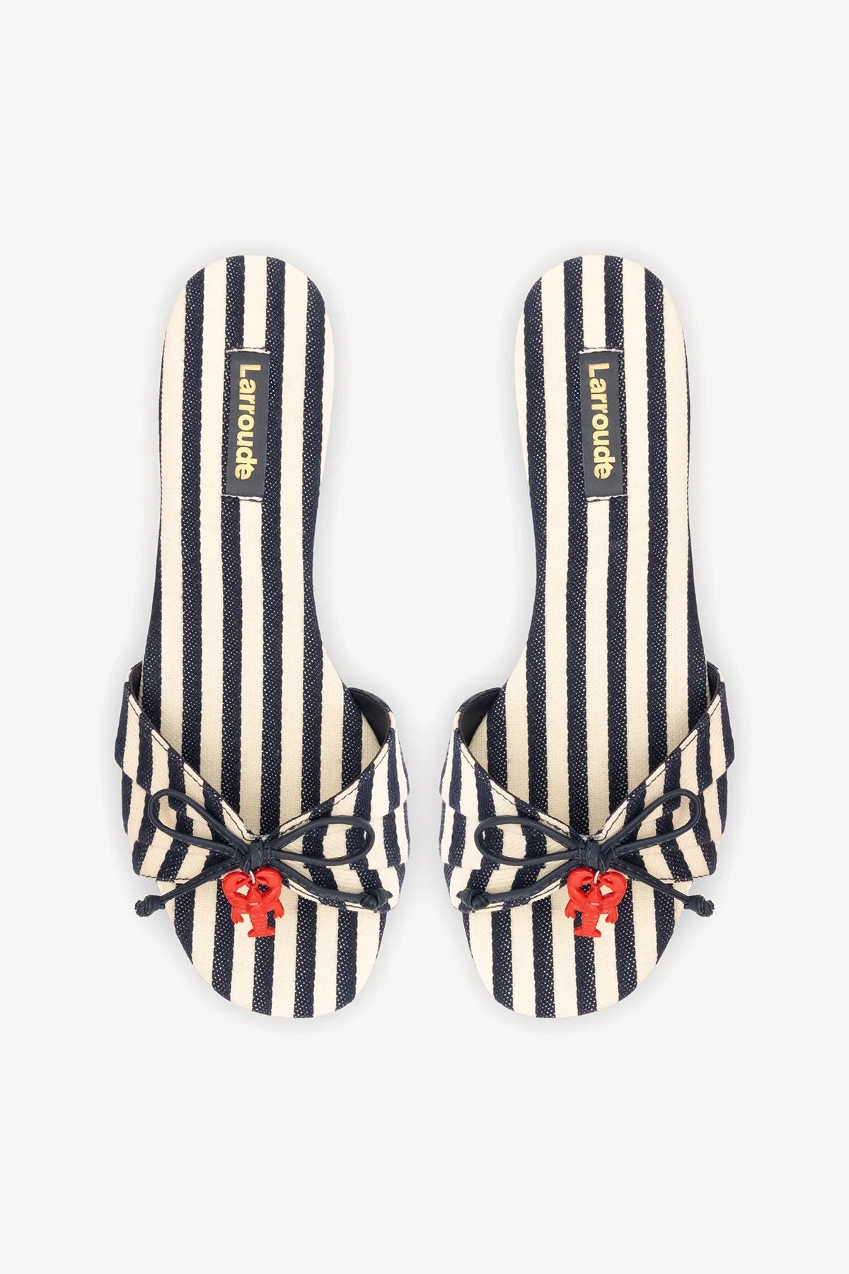Bardot Flat Navy Striped Canvas