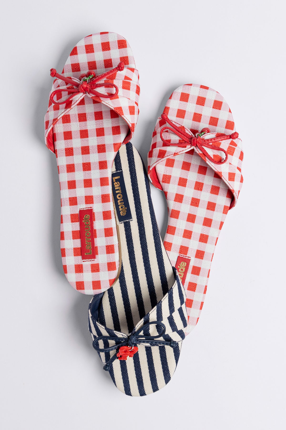 Bardot Flat Navy Striped Canvas