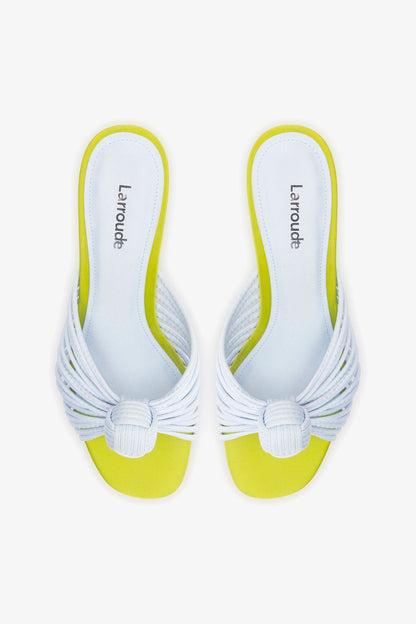 Valerie Mule Powder Blue and Green Satin