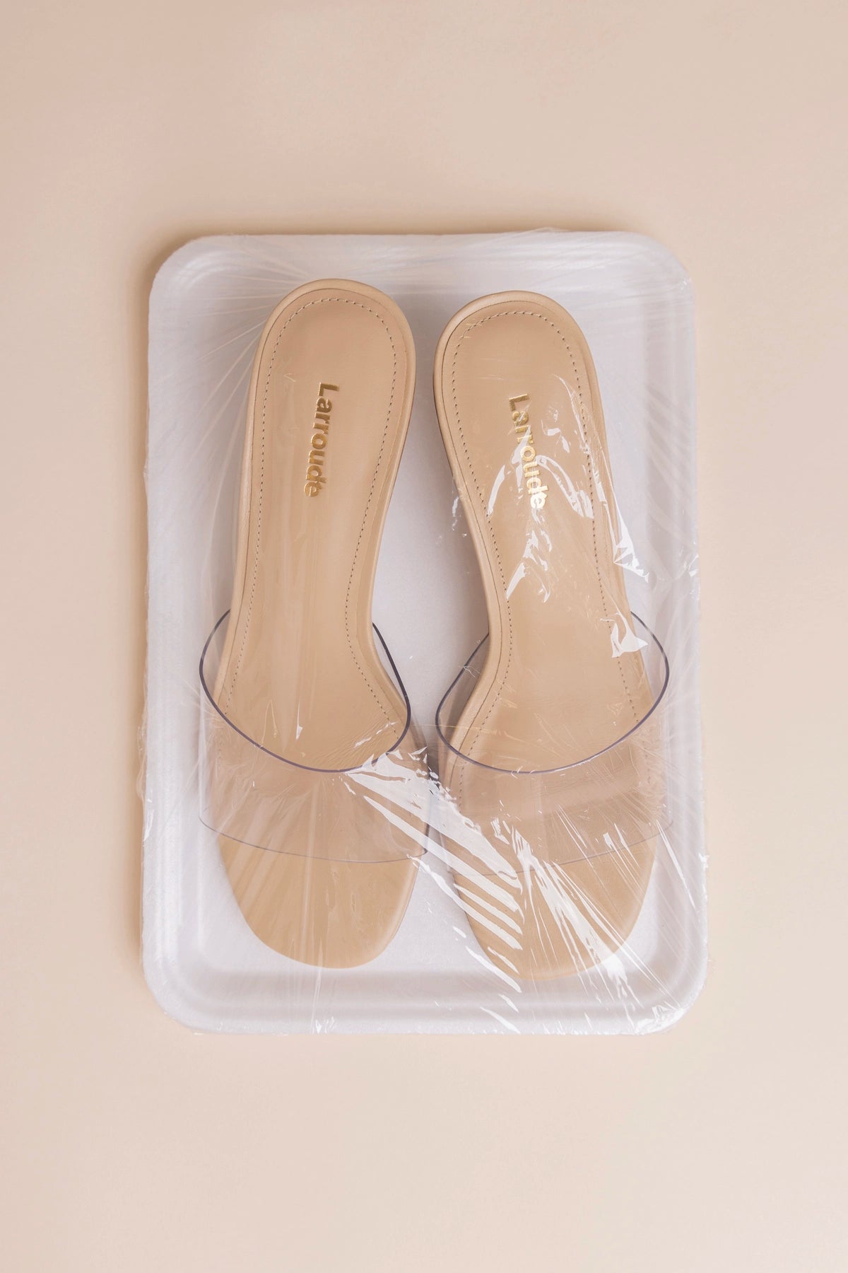 Vivi Lucite Clear Mule Sand Leather