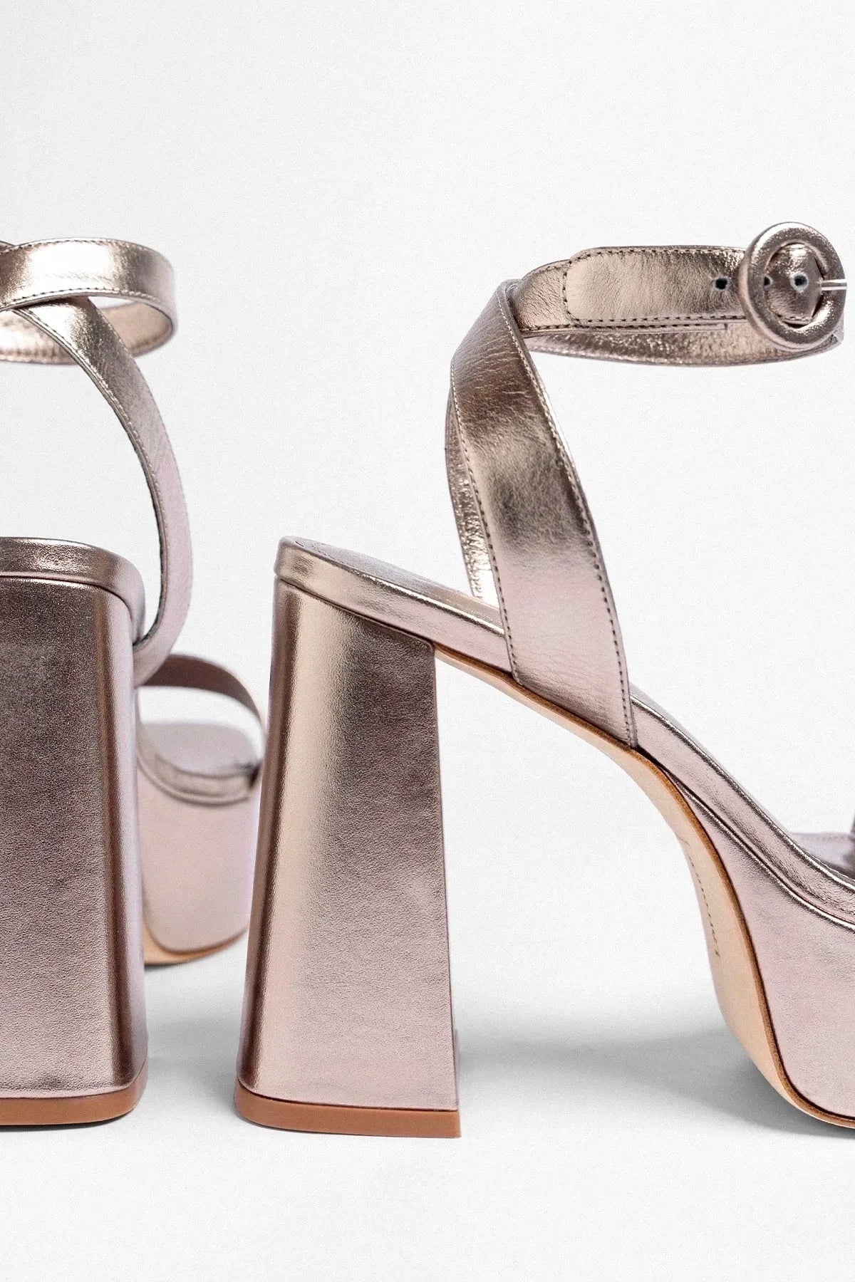 Dolly Platform Sandal Dusky Gold Leather