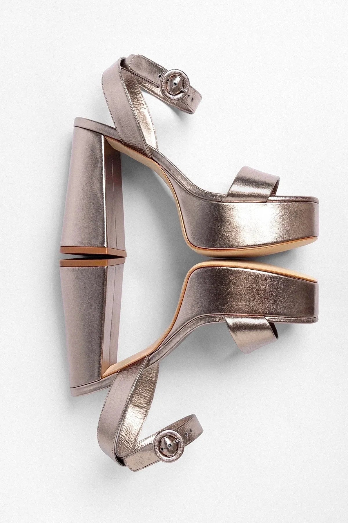 Dolly Platform Sandal Dusky Gold Leather