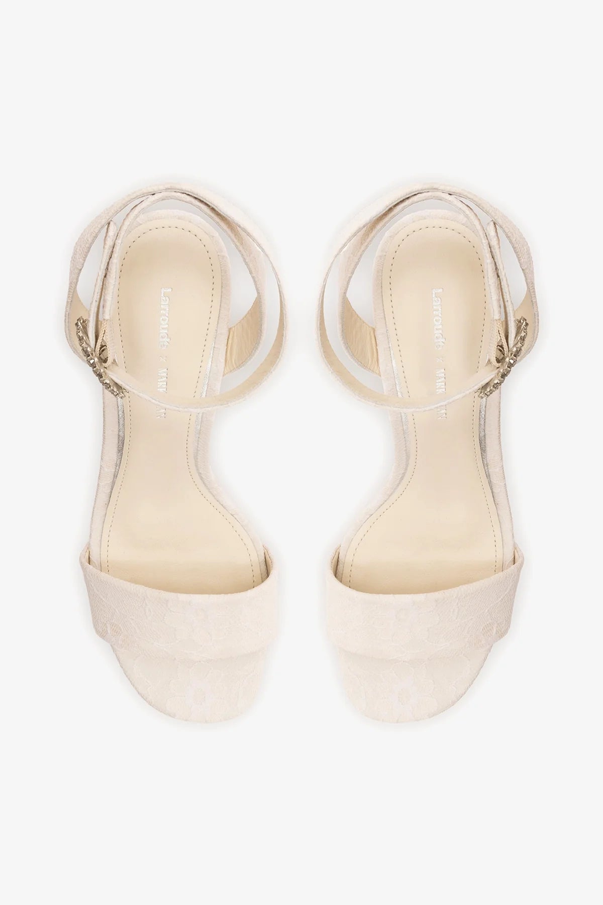 Larroudé x Markarian: Dolly Platform Sandal White Lace