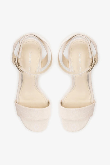 Larroudé x Markarian: Dolly Platform Sandal White Lace