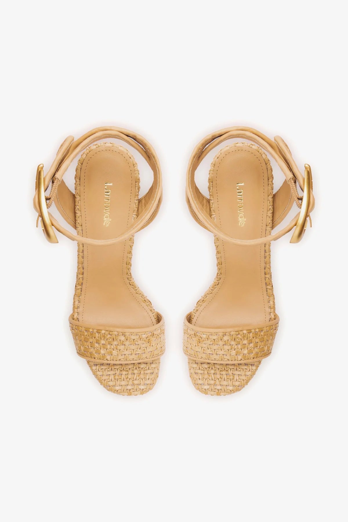 Dolly Verona Sandal In Beige Leather and Natural Raffia