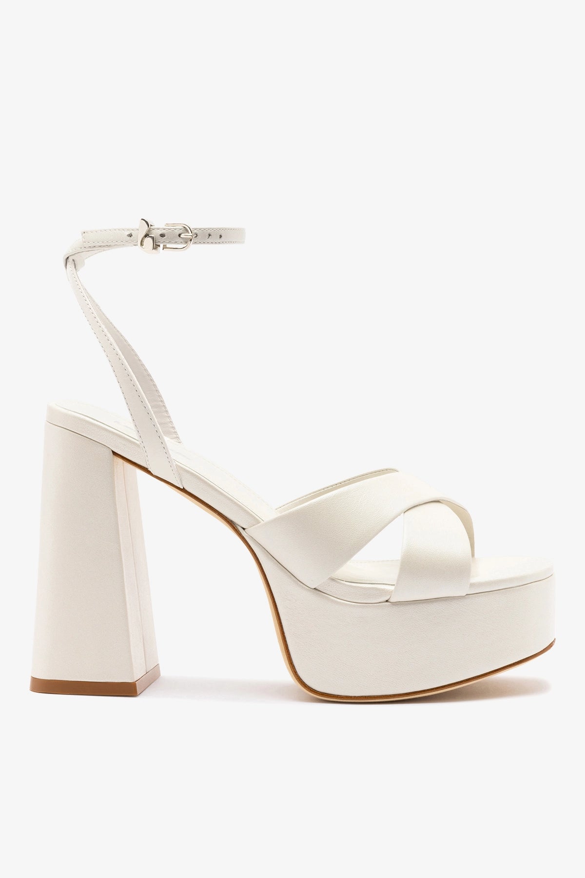 Dolly X Platform Sandal In Pearl Leather