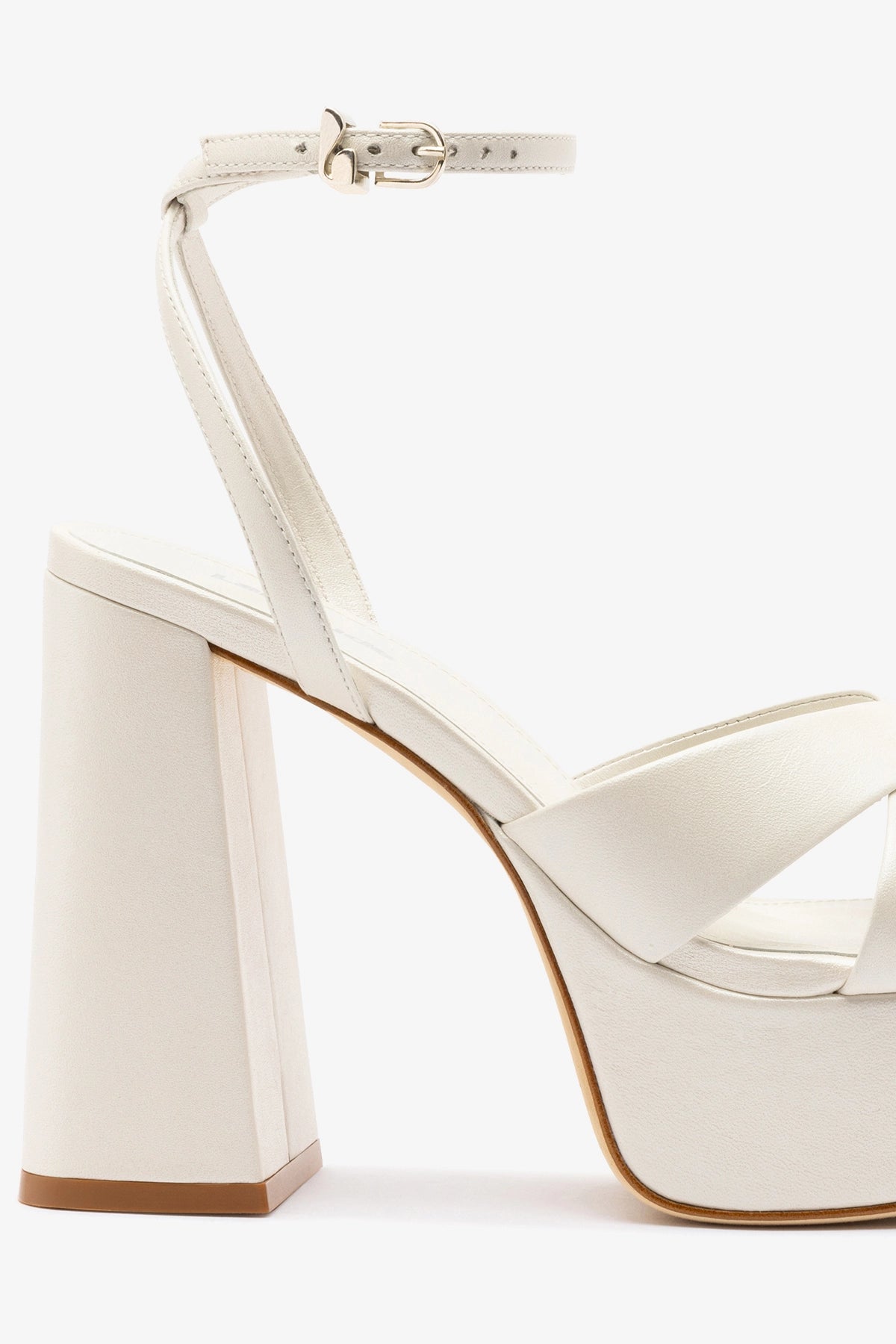Dolly X Platform Sandal In Pearl Leather