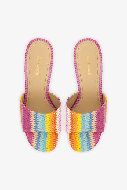 Dolly Mule Rainbow Raffia