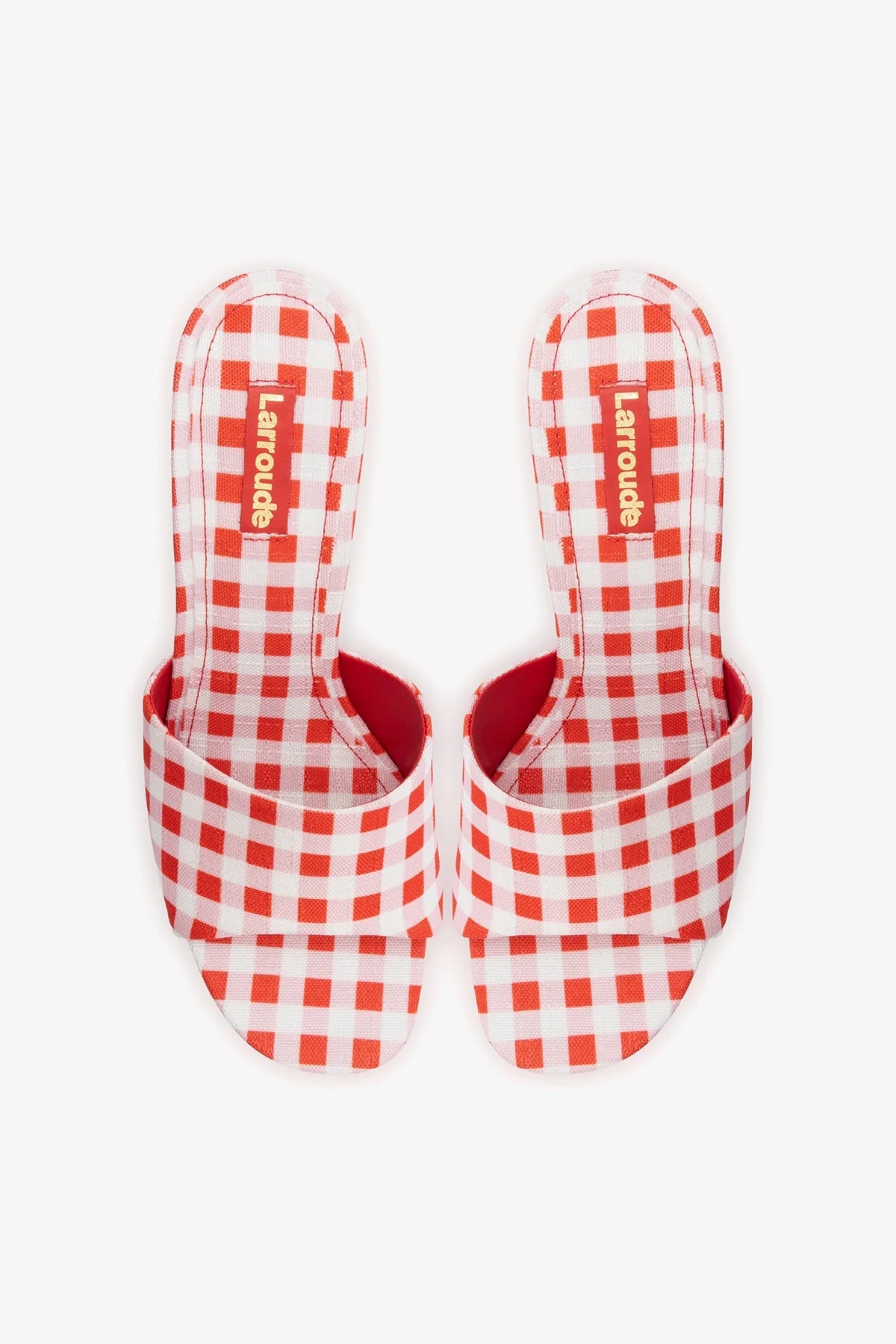 Dolly Platform Mule Scarlet Printed Fabric