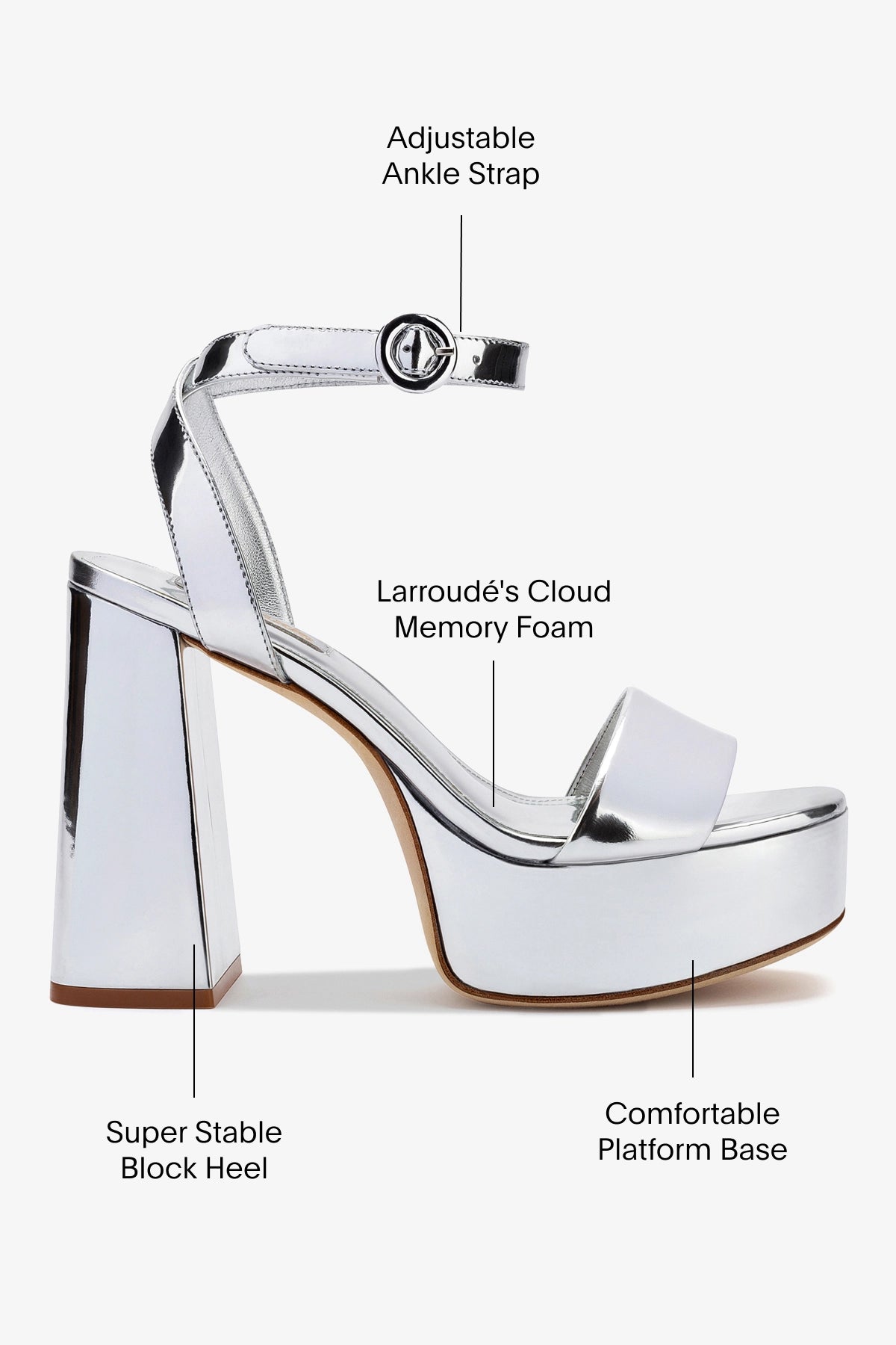 Dolly Sandal In Silver Specchio