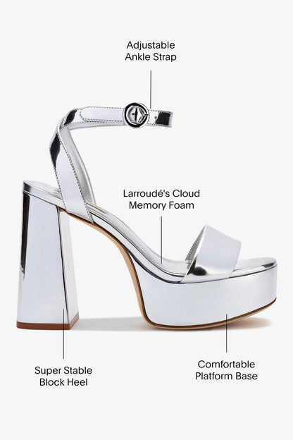 Dolly Sandal In Silver Specchio