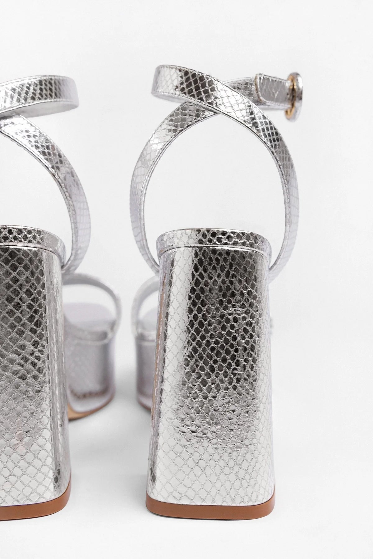 Dolly Platform Sandal Silver Snake Leather