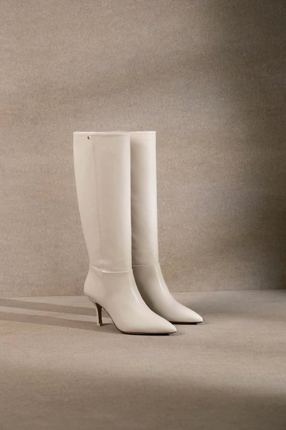Kate Mid Boot In Ivory Leather