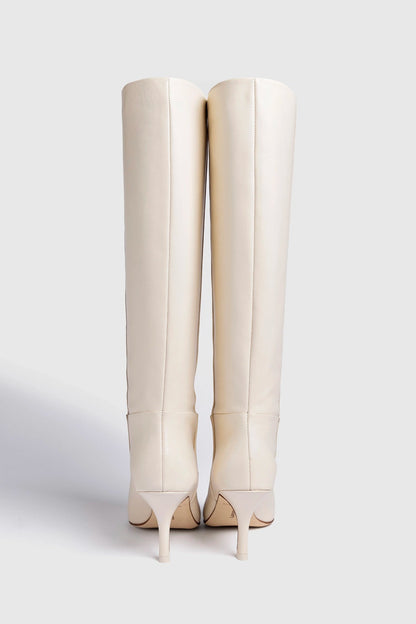 Kate Mid Boot In Ivory Leather