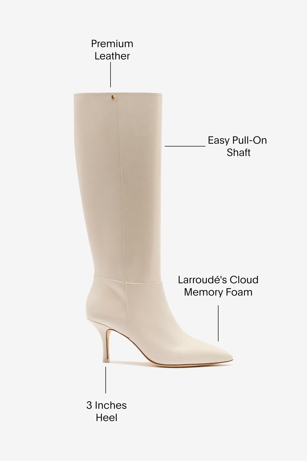 Kate Mid Boot In Ivory Leather