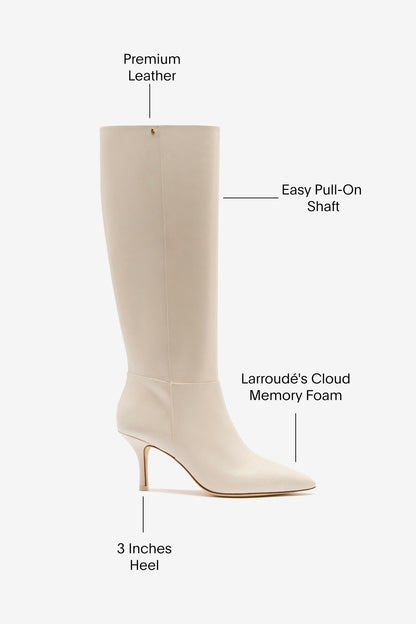 Kate Mid Boot In Ivory Leather
