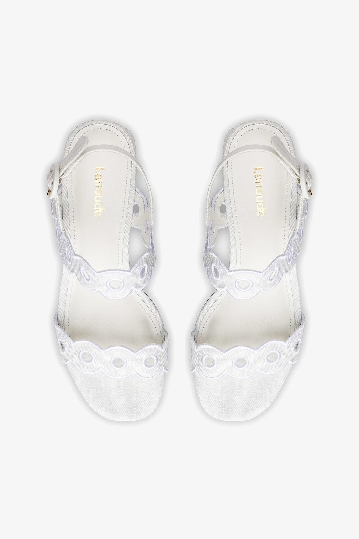 Florence Broderie Sandal In White Raffia