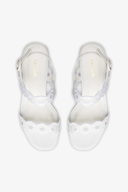 Florence Broderie Sandal In White Raffia