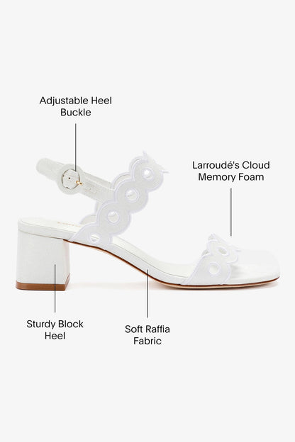 Florence Broderie Sandal In White Raffia
