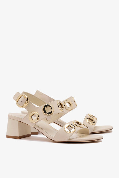 Milan Sandal In Ivory Leather