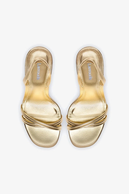 Annie Sandal In Gold Metallic Leather